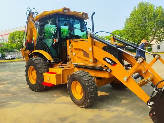 420F استفاده شده Caterpillar Backhoe Loader CAT سرعت بالا انرژی کارآمد
