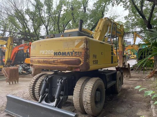 کمپکت ژاپن استفاده شده Komatsu Excavator PC150W-6 استفاده شده چرخ Excavator