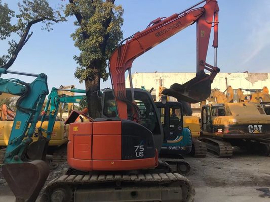 ژاپن استفاده شده حفاری ZX75US-3 انرژی کارآمد Hitachi Crawler Excavator
