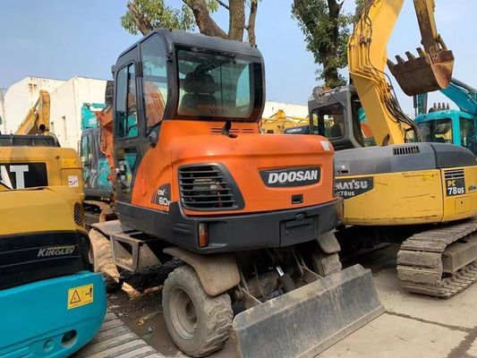 حفاری چرخ دوسان DX60W استفاده شده در حالت عالی/ حفاری چرخ دوسان مینی استفاده شده برای فروش