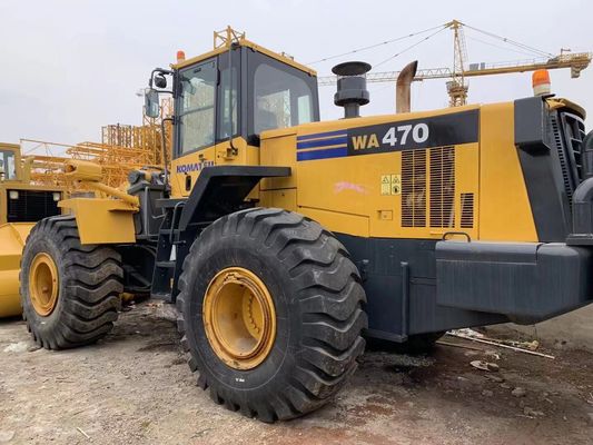 رنگ دوباره استفاده شده چرخ بارگذاری Komatsu WA470-6 بارگذاری دست دوم