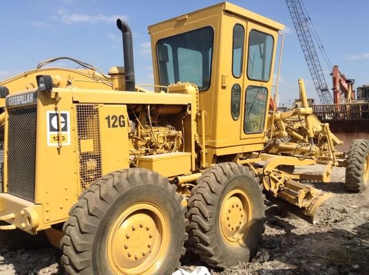 کار سنگین 12G استفاده شده Caterpillar Motor Grader کاهش سر و صدا کار آسان