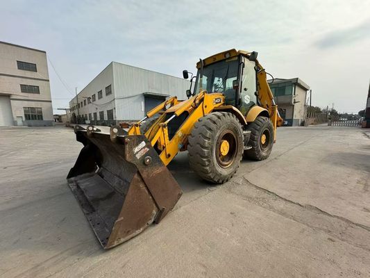 اصلی انگلستان استفاده شده JCB 4CX Backhoe Loader با چهار در یک سطل / استفاده شده JCB Backhoe Loader فروش داغ